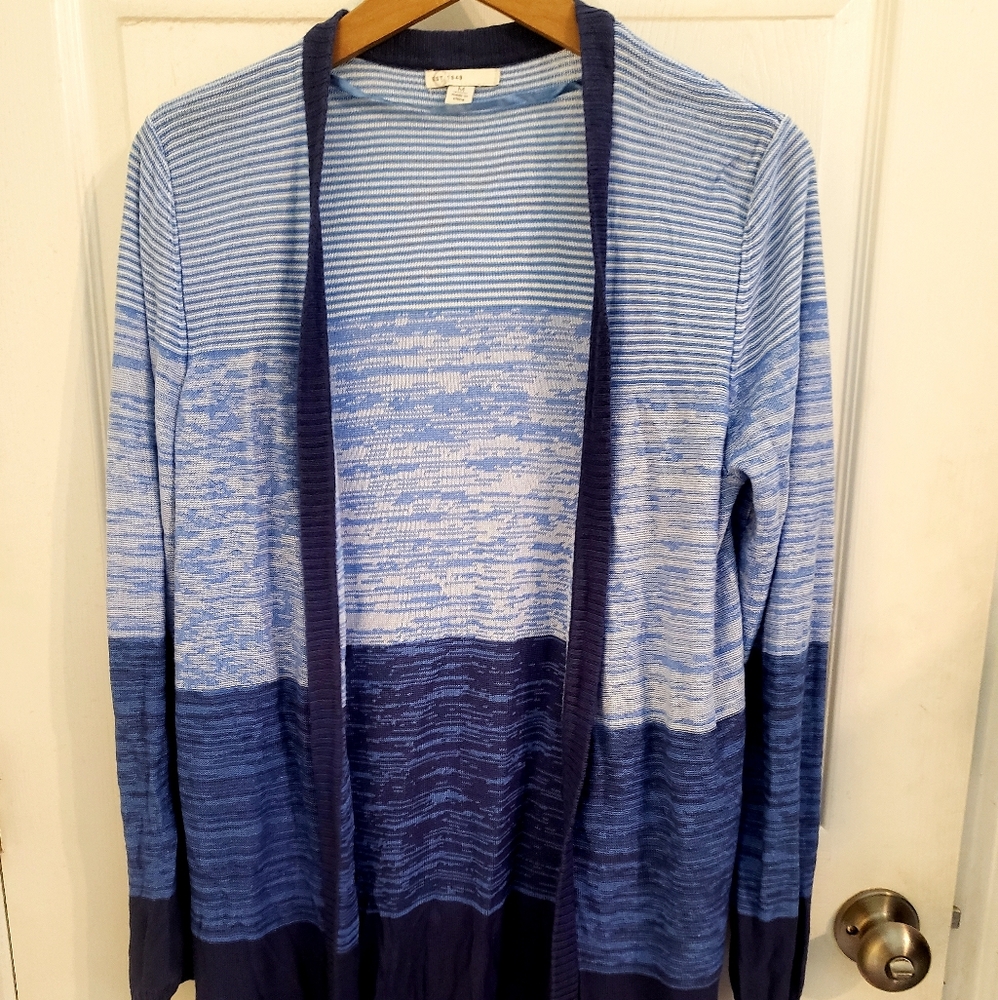 Blue shades lightweight long cardigan